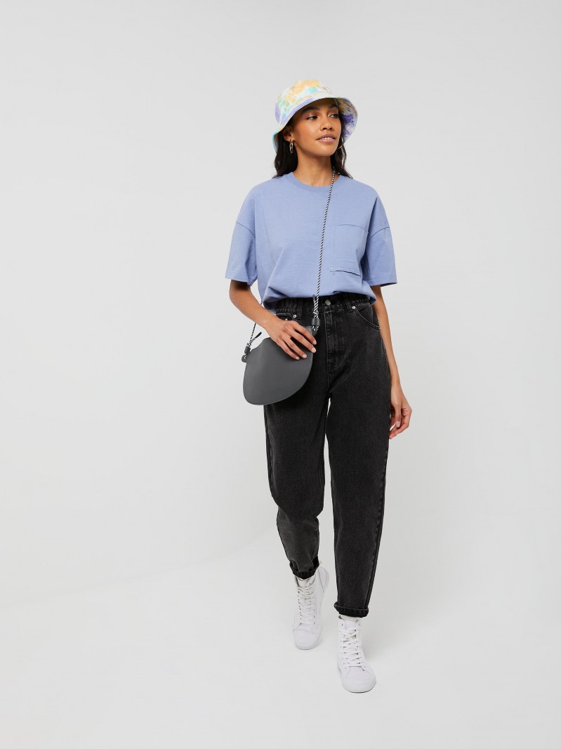 SELA Джинсы мом на резинке