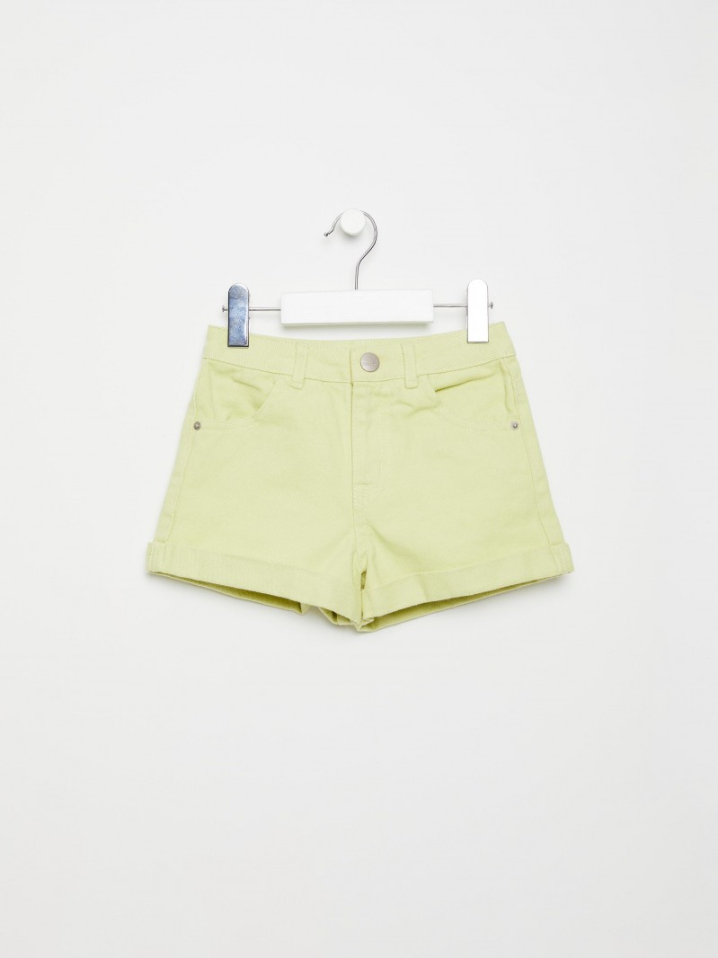 SELA Pantaloni scurți din denim cu manșetă pentru fete
