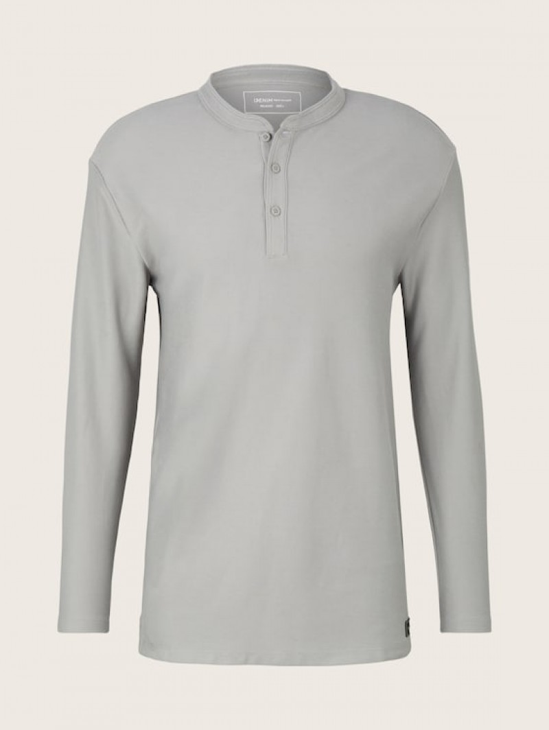 TOM TAILOR Базовая футболка с длинными рукавами с Henley 
