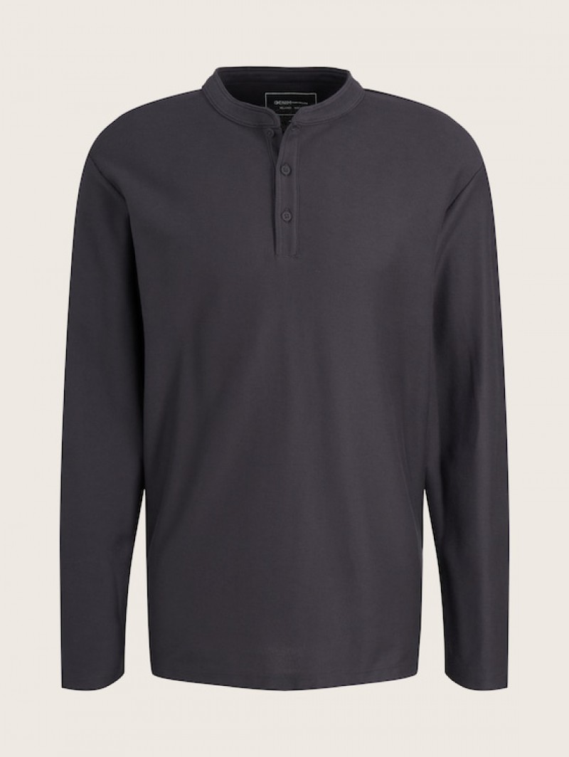 TOM TAILOR Базовая футболка с длинными рукавами с Henley 