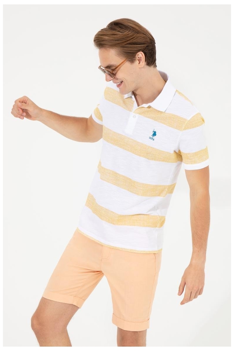 U.S. POLO Мужская шафрановая футболка с воротником