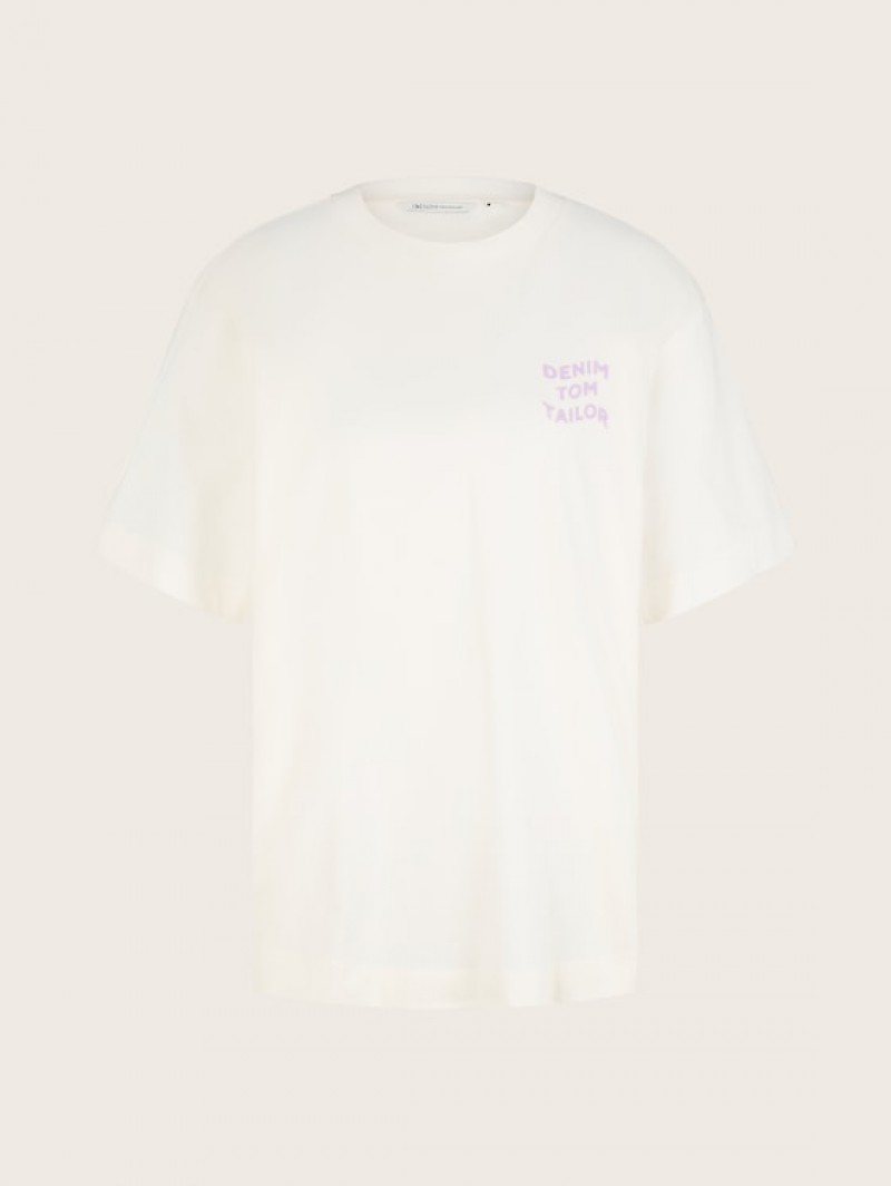 TOM TAILOR Футболка оверсайз с принтом