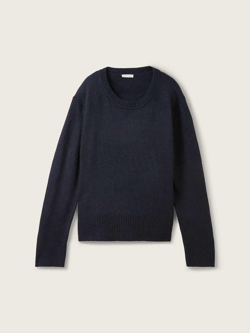 TOM TAILOR Decolteul rotund tricotat este moale