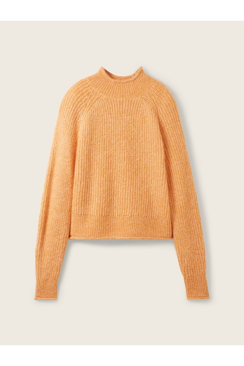 Pulover tricotat cu guler stand-up