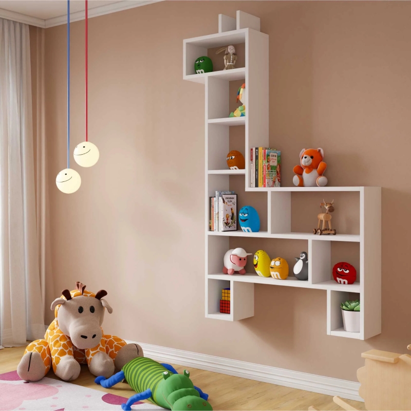MOBEASY НАСТЕННАЯ ПОЛКА В ВИДЕ ЖИРАФА ДЛЯ КНИГ