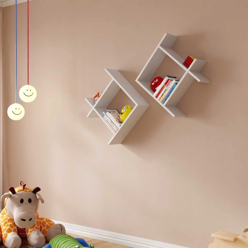 Декоративная настенная полка в виде рыб для книг