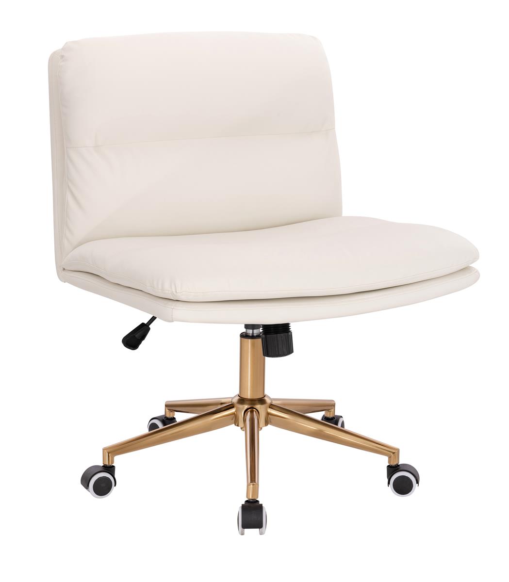 NORDFORM Scaun rotativ NAPPA alb, baza aurie