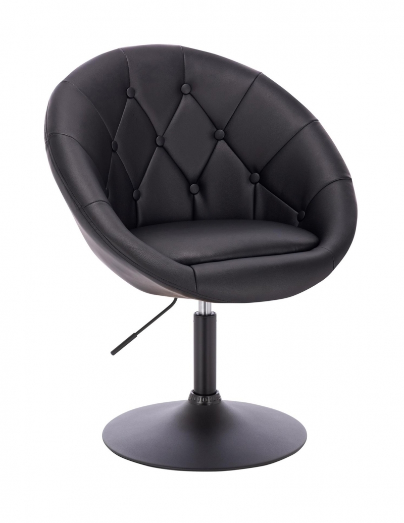 scaun rotativ CUBE negru, bază disc negru