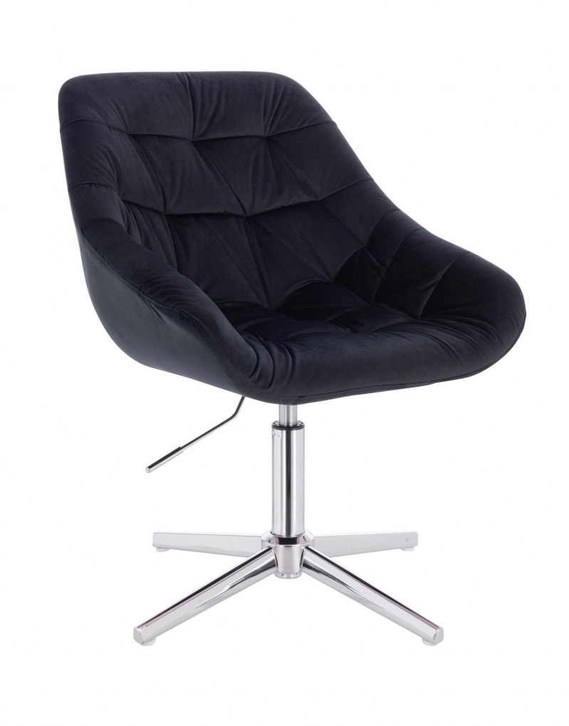 scaun din catifea OSLO, negru, baza croma