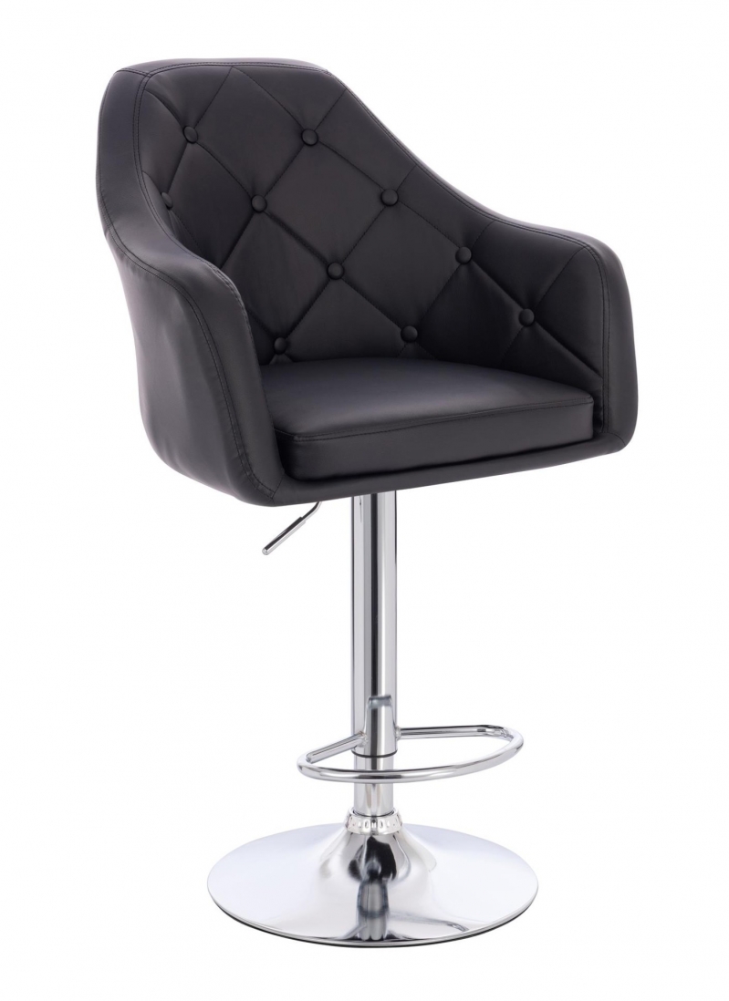 барный стул HAMAR, черный, хромированное основание