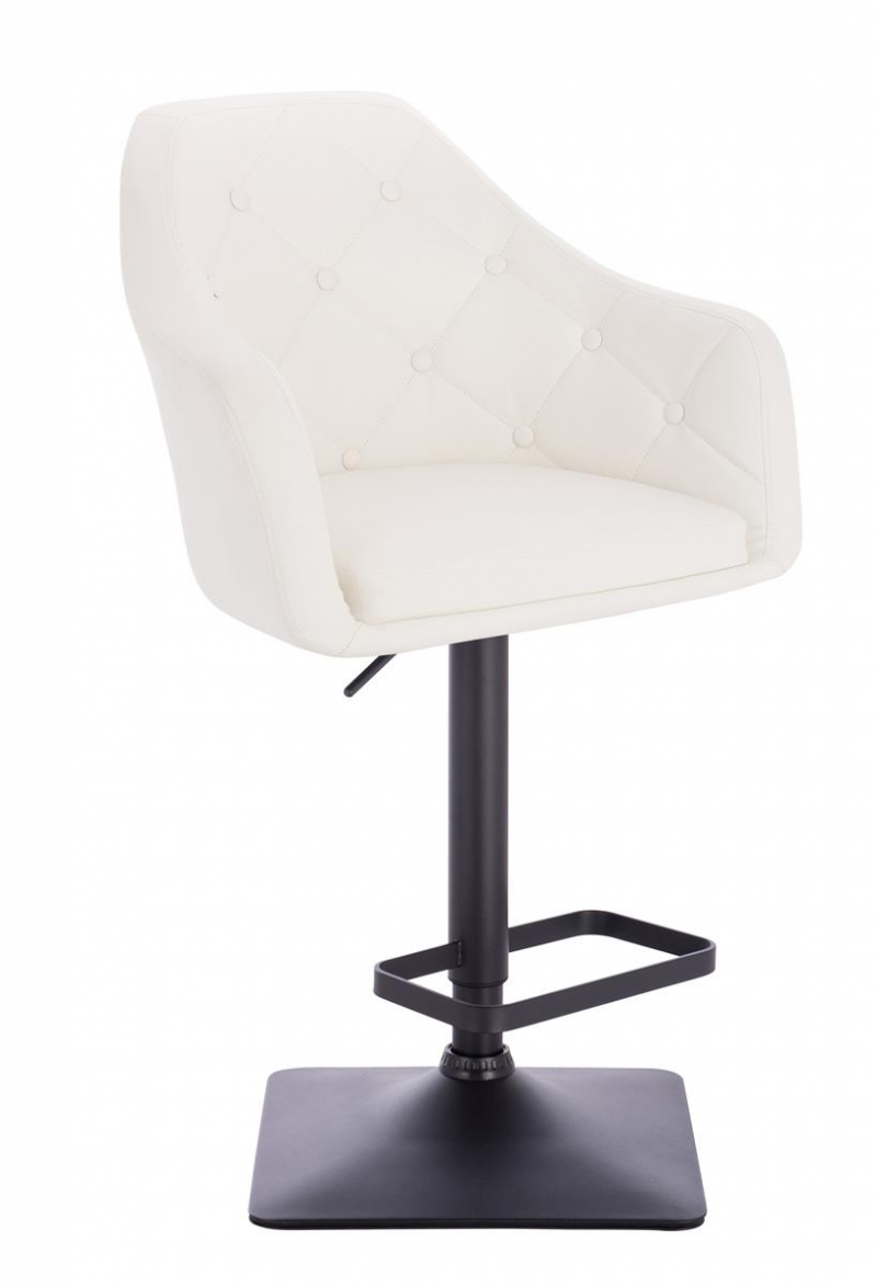 scaun de bar HAMAR, bază pătrată albă, neagră