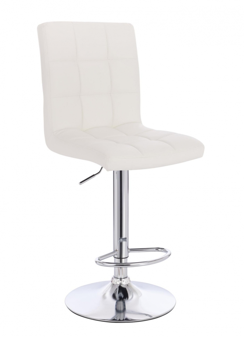 scaun de bar VESTLAND, alb, baza croma