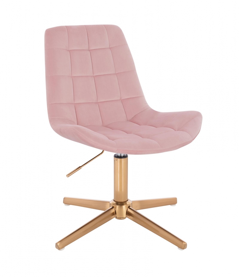 NORDFORM вращающееся кресло VOSS розового цвета, золотистая основа