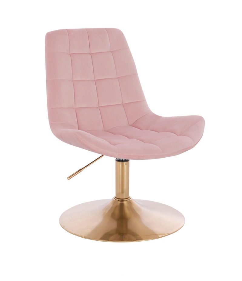 NORDFORM вращающееся кресло VOSS розового цвета, основание золотистый диск