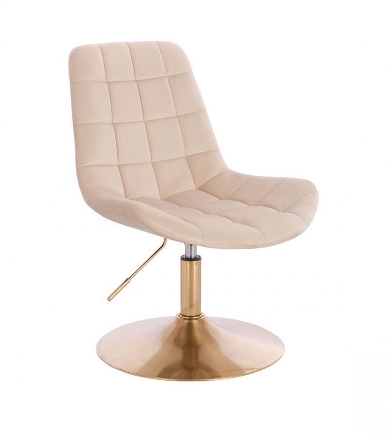 NORDFORM вращающееся кресло VOSS кремового цвета, основание золотистый диск