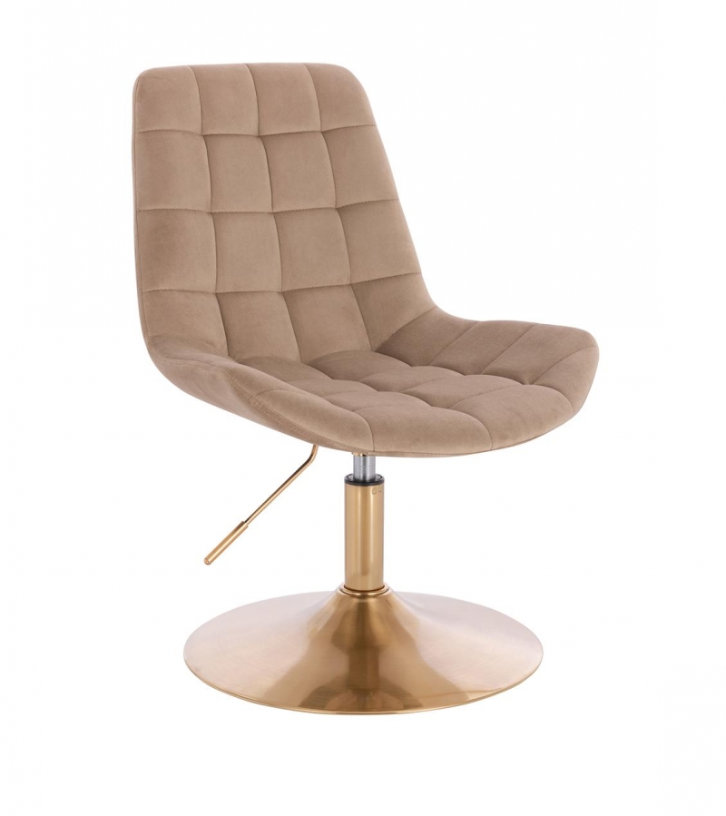 вращающееся кресло VOSS бежевого цвета, золотистая основа