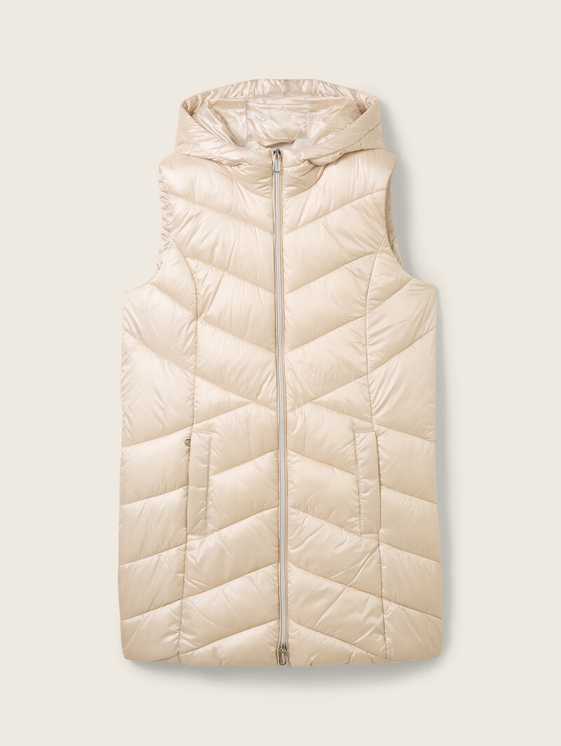 TOM TAILOR Длинный стеганый жилет с капюшоном