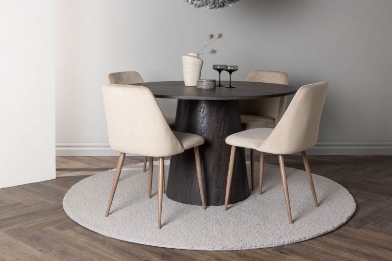 VENTURE HOME Masă LANZO+4 scaune NIGHT