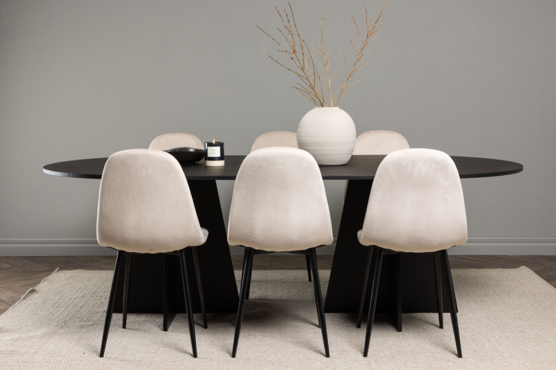 VENTURE HOME Masă BOOTCUT + 6 scaune Polar