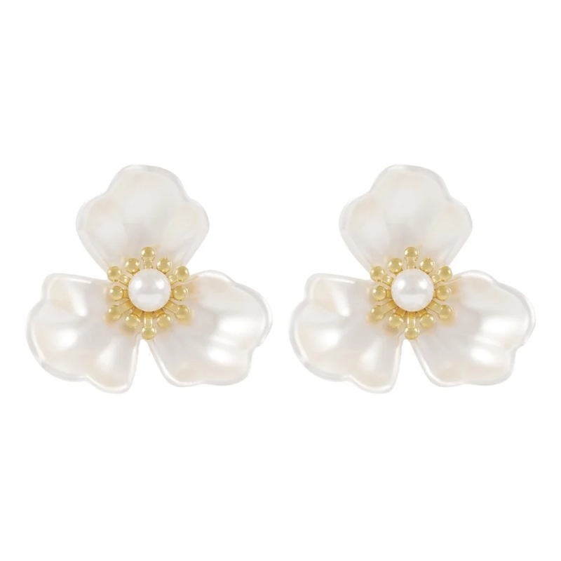 Серьги SNÖ ICON большой одиночный цветок колос