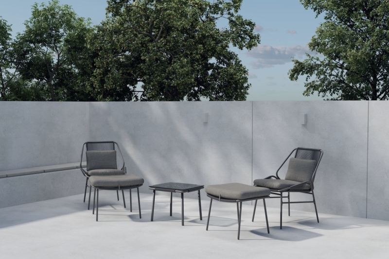 Set de mobilier tapițat Zakynthos, maro